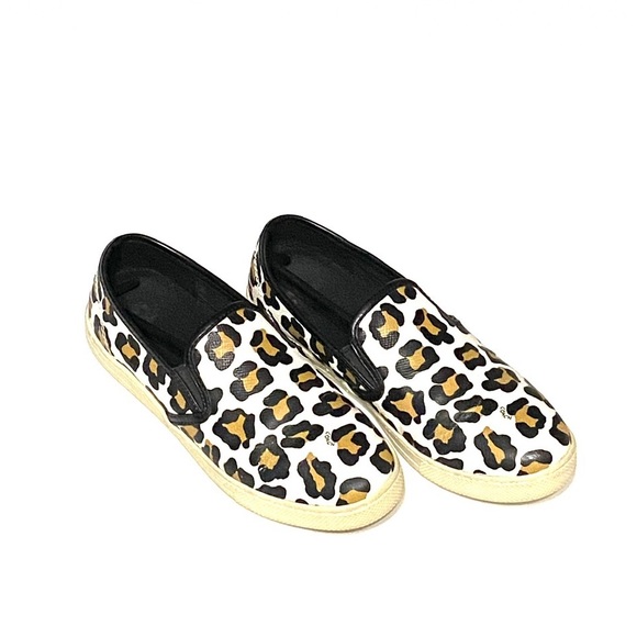 Coach Parkside Ocelot Leopard Print Leather Slip-ons - Picture 4 of 13